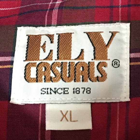 Ely Casuals Mens XL Western Shirt Multicolor Plaid - Picture 7 of 8